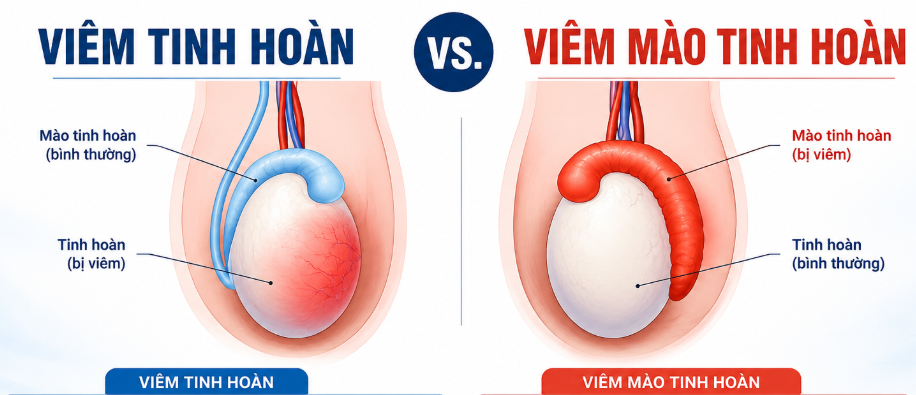 Viêm tinh hoàn vs. viêm mào tinh hoàn
