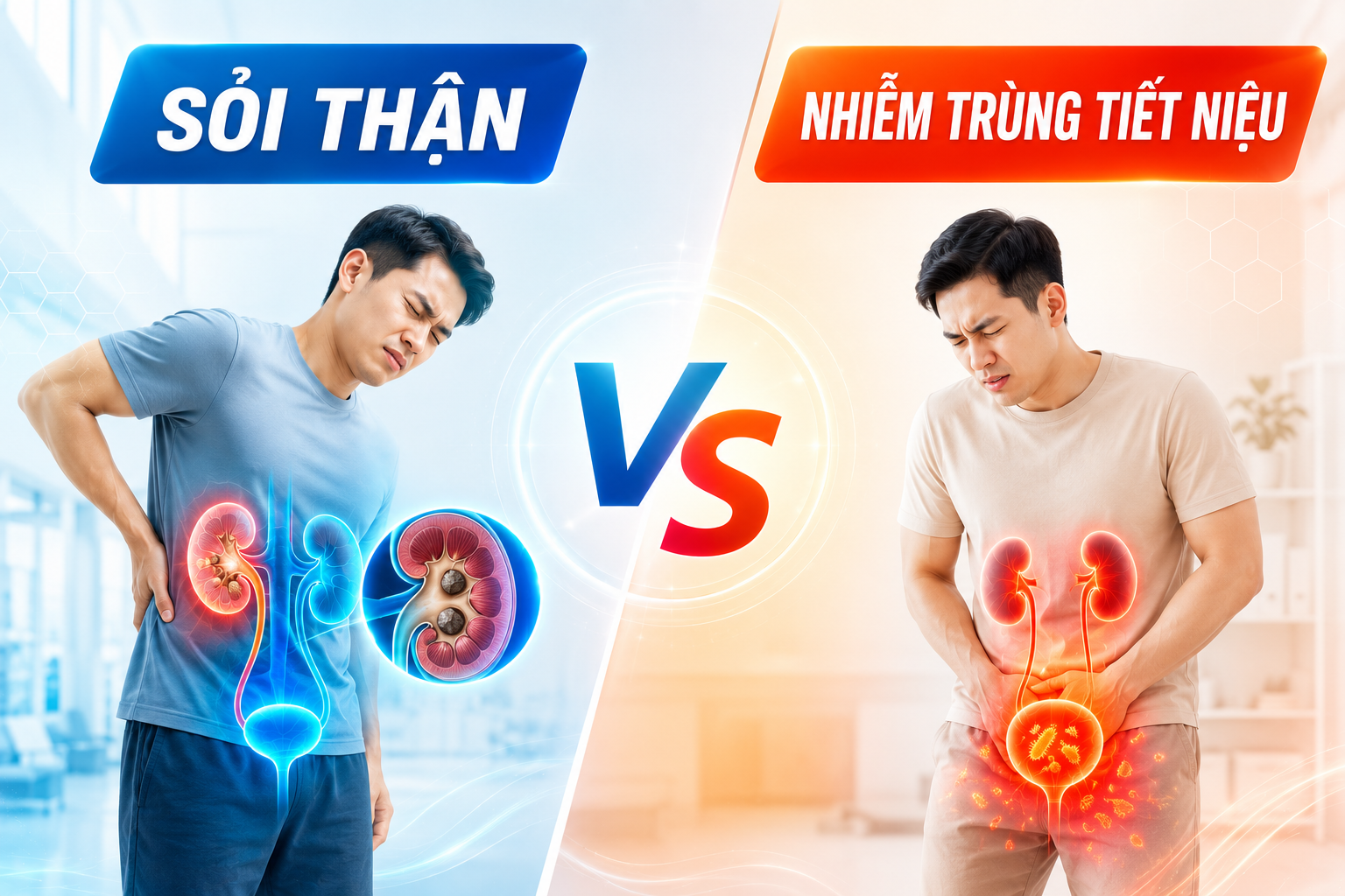 Sỏi thận vs nhiễm trùng tiết niệu