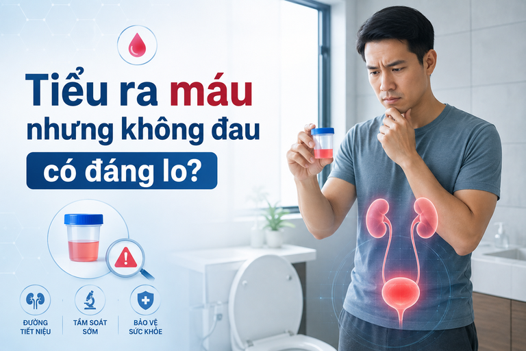 Tiểu ra máu nhưng không đau có đáng lo không