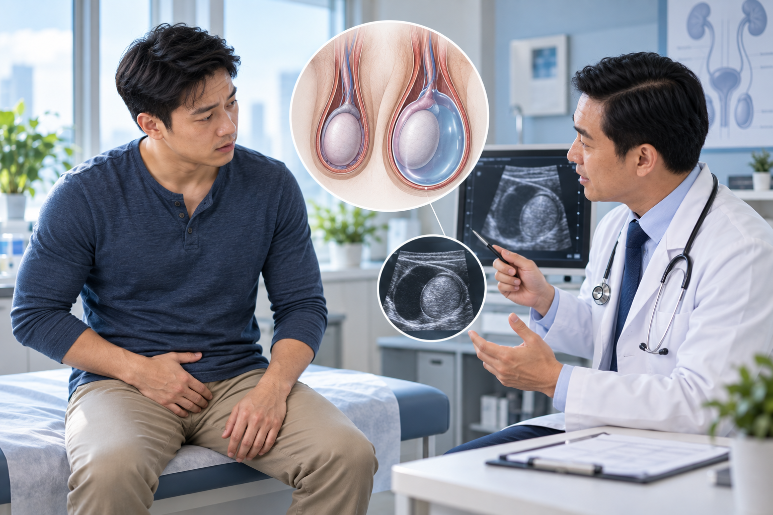 Tràn dịch màng tinh hoàn: Nguyên nhân, Dấu hiệu và Cách điều trị