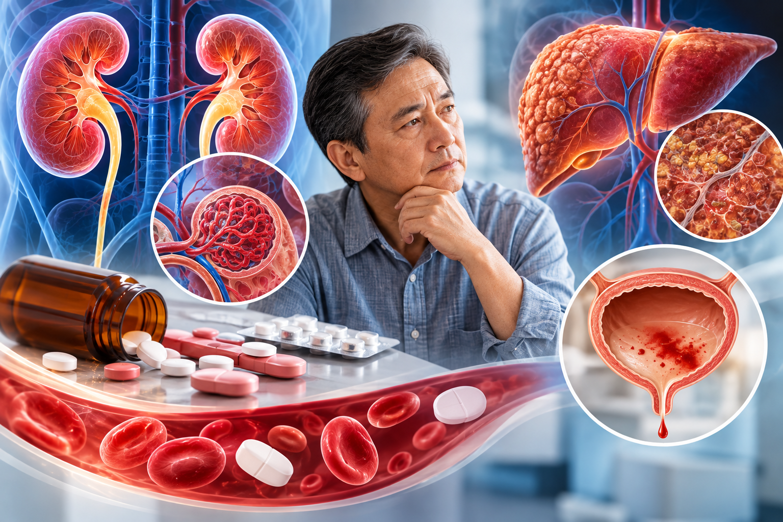 Thuốc chống đông và bệnh tiết niệu: Người suy thận hoặc suy gan cần lưu ý gì?