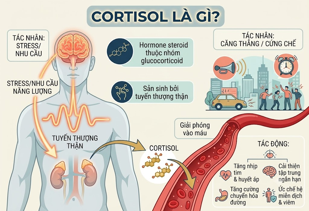 Cortisol là gì và tuyến thượng thận tạo hormone này như thế nào?