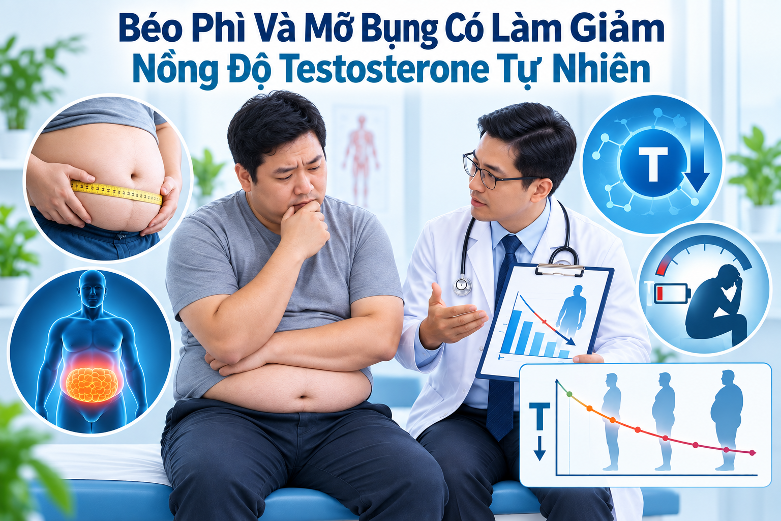 Béo Phì Và Mỡ Bụng Có Làm Giảm Nồng Độ Testosterone Tự Nhiên Không
