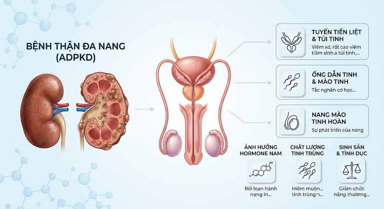 Nang Thận, Bệnh Nang Đường Tiết Niệu Và Chức Năng Sinh Sản Nam