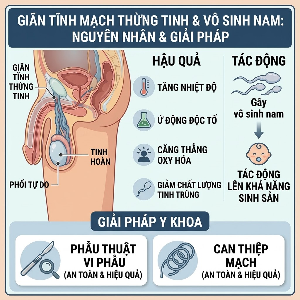 Giãn tĩnh mạch thừng tinh và vô sinh: Nguyên nhân, ảnh hưởng và giải pháp xử lý y khoa